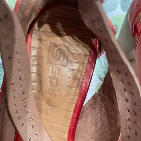 SPIRAL Burnt Orange & Brown Leather Heels Made in Spain. Sz 36 - Picture 6 of 6